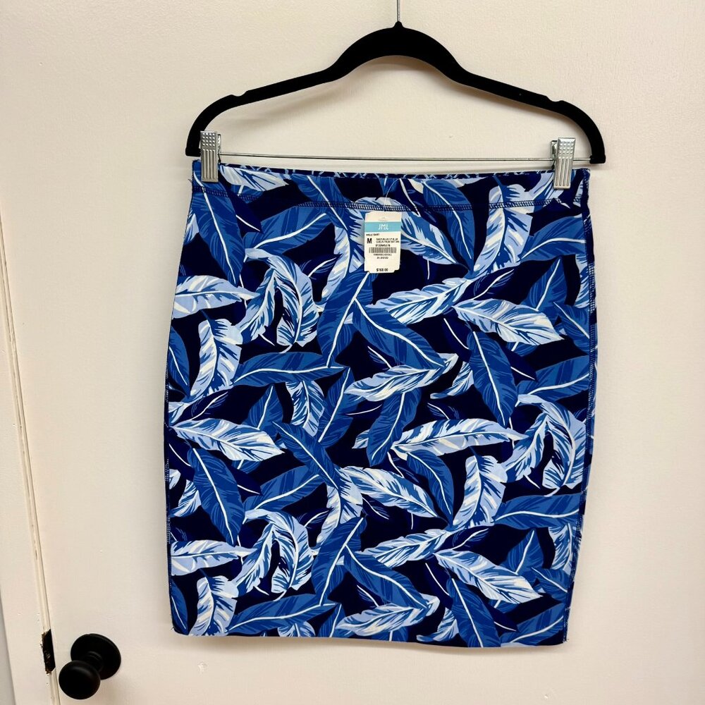 NWT J. McLaughlin M Navy Blue Queen Palm Rattan Halle Skirt